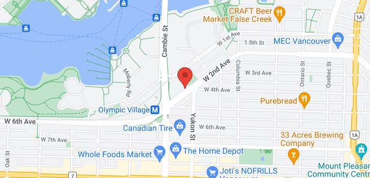 map of 708 445 W 2ND AVENUE